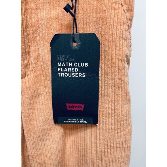 Levi's Pants Corduroy Sz 25x27 Women’s High Rise Math Club Flare Trouser Orange - Picture 2 of 10